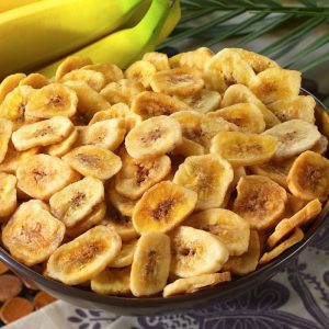 Knusprige getrocknete Bananenchips
