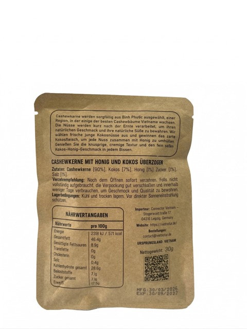 Cashewkerne mit Kokosüberzug 30g