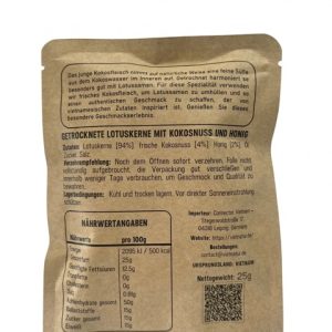 Getrocknete Lotuskerne mit Kokosnuss und Honig aus Vietnam