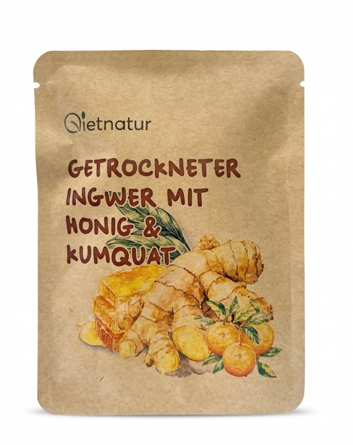Getrockneter Ingwer mit Kumquat und Honig