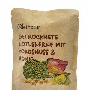 Getrocknete Lotuskerne mit Kokosnuss und Honig aus Vietnam