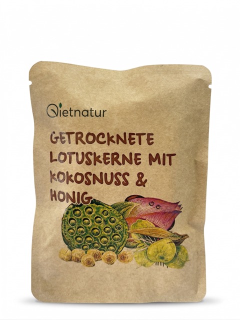 Getrocknete Lotuskerne mit Kokosnuss und Honig aus Vietnam