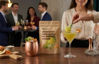 Pomeloschale Snack als fruchtige Ergänzung zu Cocktails und geselligen Momenten