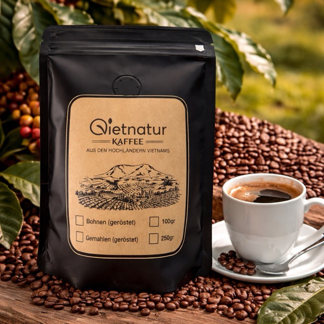 Robusta Kaffeebohnen aus Vietnam mit kraeftigem Geschmack und schokoladiger Note