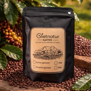 Vietnamesischer Robusta Kaffee als ganze Bohnen 100g mit intensivem Aroma