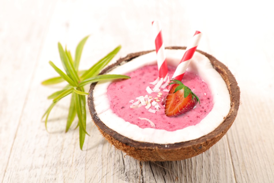 Macapuno coconut-Smoothie mit Erdbeeren – erfrischend und außergewöhnlich lecker