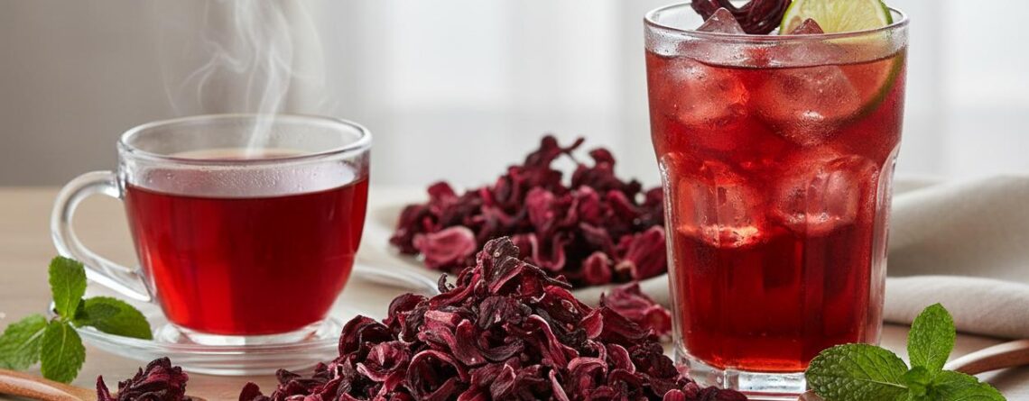 Hibiskustee zum Abkühlen einfach zubereiten