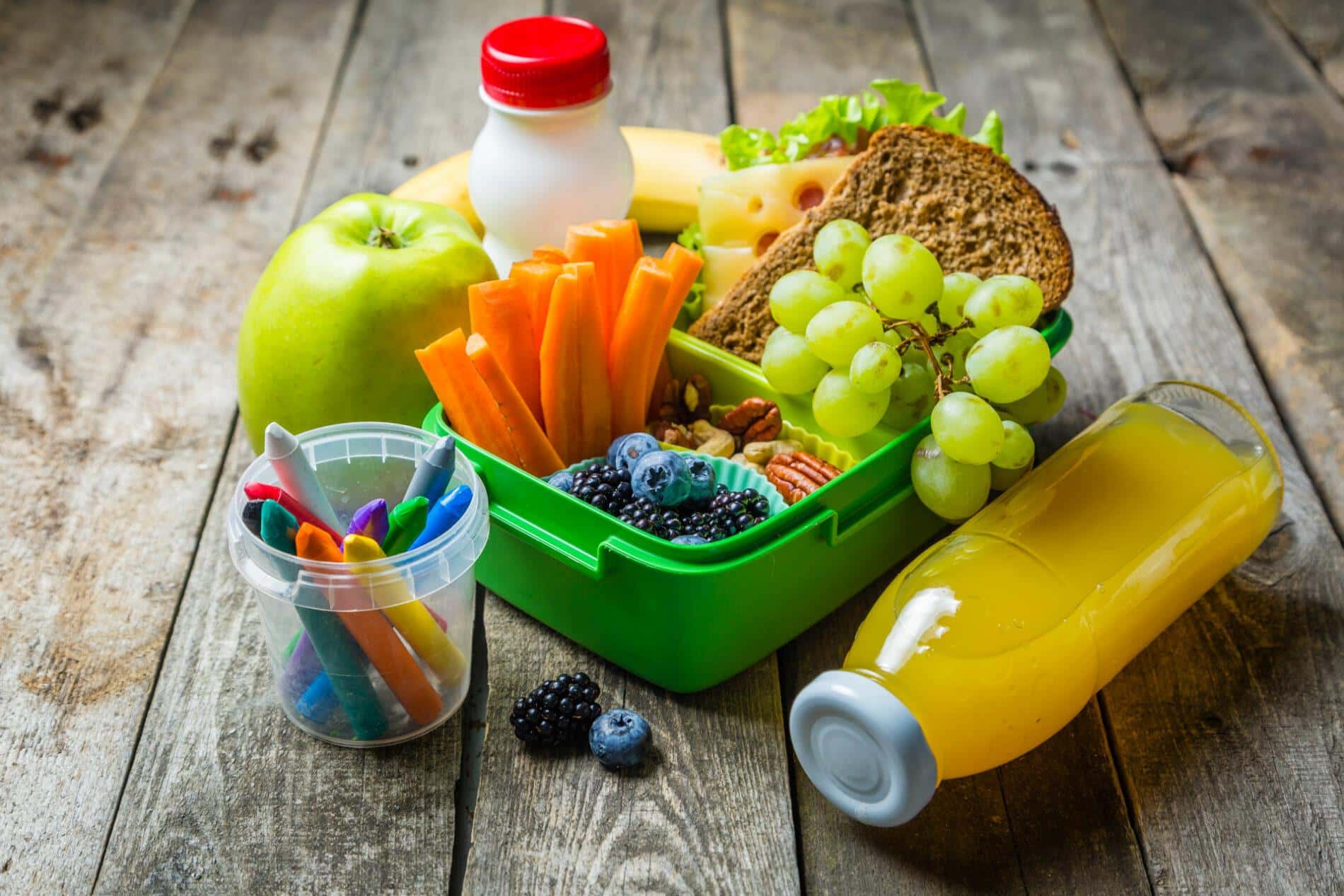 Vielfältige ausgewogene Snacks für Grundschulkinder