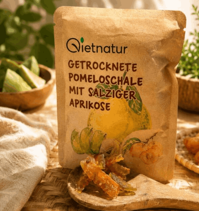 Getrocknete Pomeloschale mit gesalzener Aprikose verbindet traditionelle Aromen mit moderner Verarbeitung