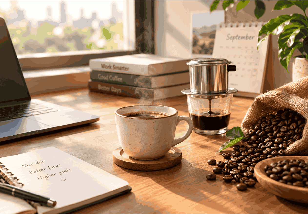 Kaffee für Konzentration im Büro nach dem Urlaub