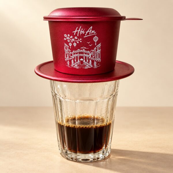 Metallic burgundy Vietnamese coffee phin-1
